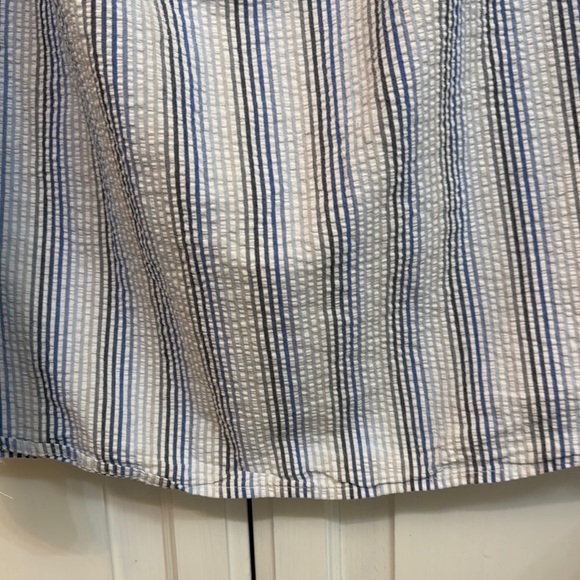 Tacera Blue and White Off the Shoulder Blouse. Coastal vibes size L. - Picture 5 of 6